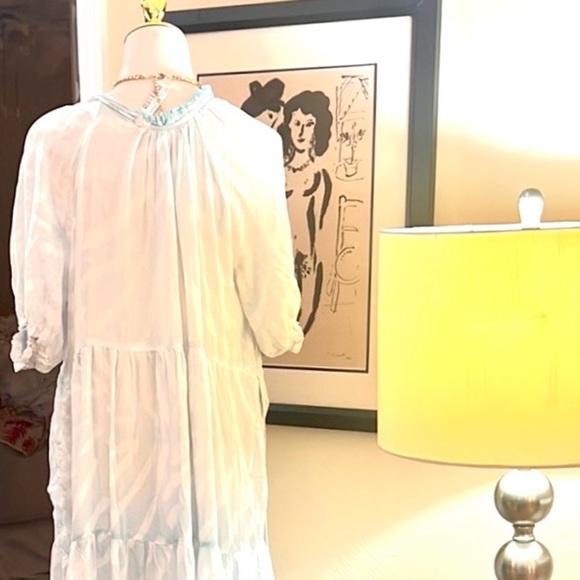 Oliphant,Ombre Silk Dress ,Exotic Silk/Cotton Blend, Pockets, Semi-Sheer,Size S - Picture 3 of 15